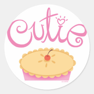 Redonda Pegatina Cutie Pie