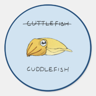Redonda Pegatina Cuttlefish
