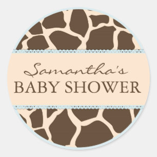 Redonda Pegatina D del muchacho del safari