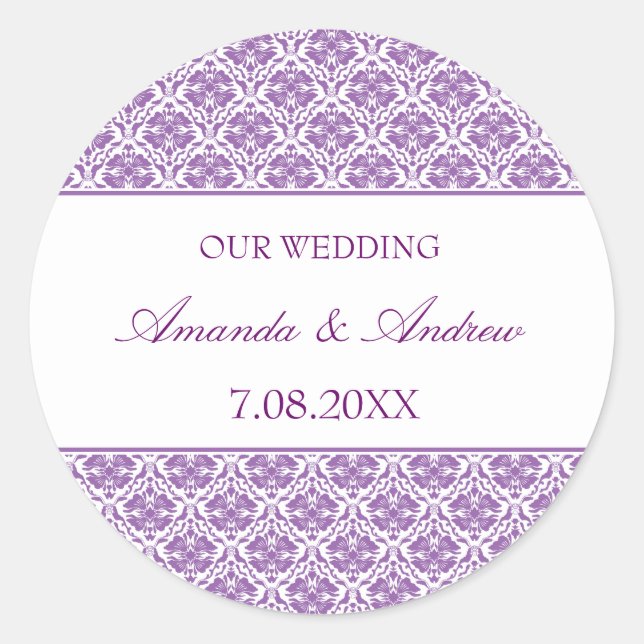 Redonda Pegatina ~ Damask Stripe 12 (Anverso)