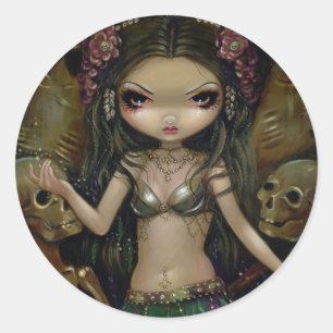 Redonda pegatina "Danse Macabre: Tribal Fusion"