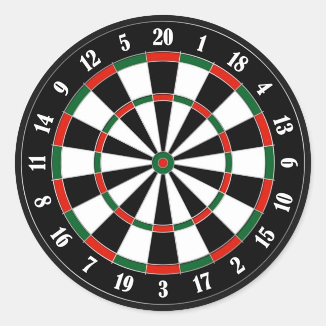 Redonda Pegatina Dartboard (Anverso)