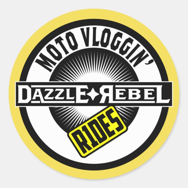 Redonda Pegatina Dazzle Rebel Rides (Anverso)