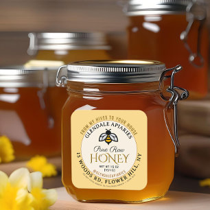 Redonda Pegatina de abeja de miel cruda pura en casa
