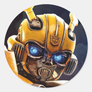 Redonda Pegatina de abejas con burbujas