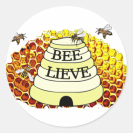 Redonda Pegatina de Abejas de Abeja-Lieve