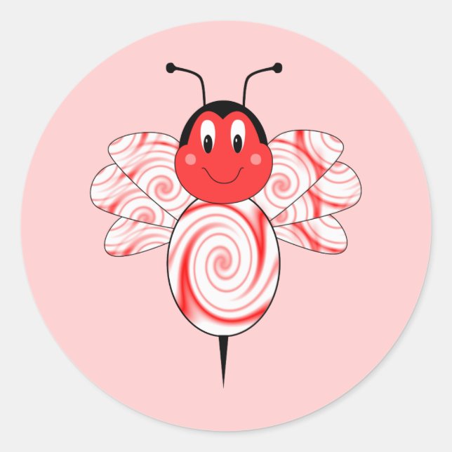 Redonda Pegatina de abejas de bumble Sweet Bee (Anverso)