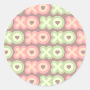 Redonda Pegatina De Abrazos Y Besos