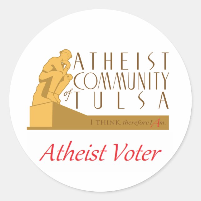 Redonda PEGATINA de ACT "Atheist Voter" (Anverso)