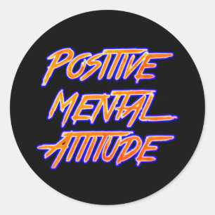 Redonda Pegatina de actitud mental positiva