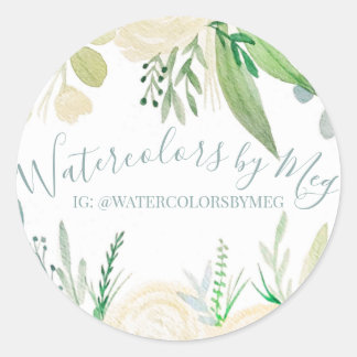 Redonda Pegatina de acuarela