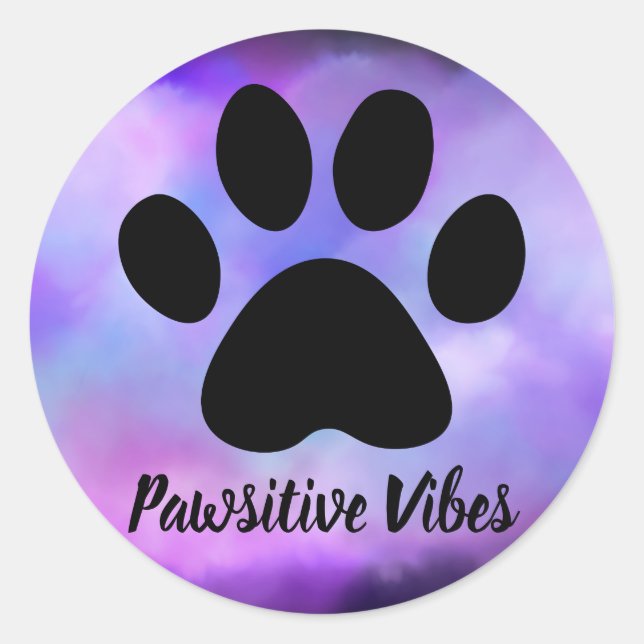 Redonda Pegatina de acuarela de vibraciones (Anverso)