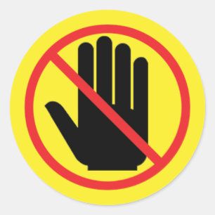 Redonda pegatina de advertencia