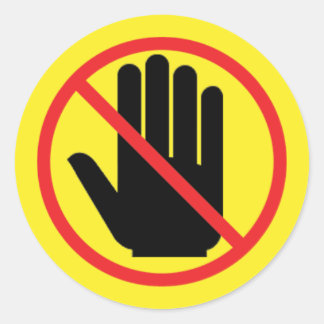 Redonda pegatina de advertencia