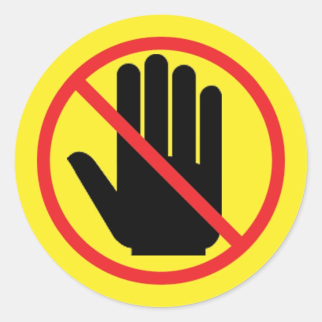 Redonda pegatina de advertencia (Anverso)