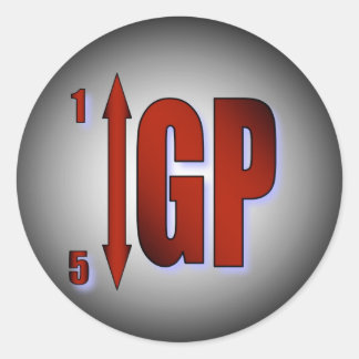 Redonda Pegatina de advertencia de cambio de GP - Rojo