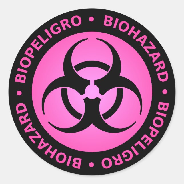 Redonda Pegatina de advertencia de peligro de biopatía ros (Anverso)