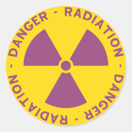 Redonda Pegatina de advertencia de radiación