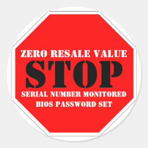 Redonda Pegatina de advertencia de Theft Deterrent