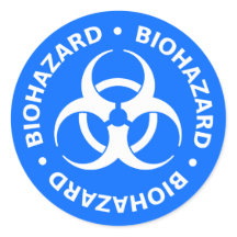 Pegatina de advertencia sobre peligros biológicos 