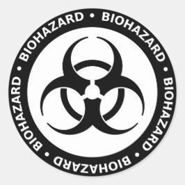 Redonda Pegatina de advertencia sobre peligros biológicos