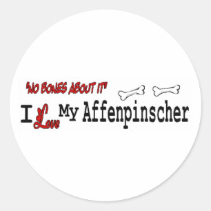 Redonda Pegatina de Affenpinscher (I Love)