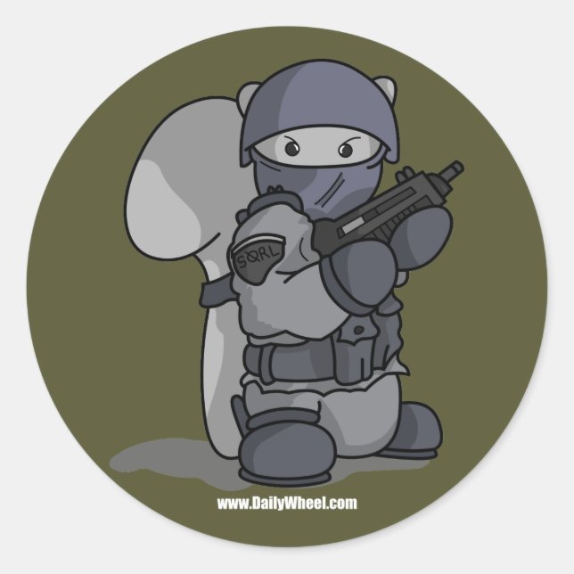 Redonda PEGATINA de agente de SQRL (Anverso)
