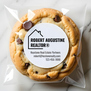 Redonda Pegatina de agente inmobiliario masculino, agente