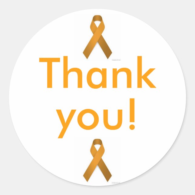 Redonda pegatina de agradecimiento (Anverso)