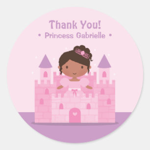 Redonda Pegatina de agradecimiento a la princesa afroameri