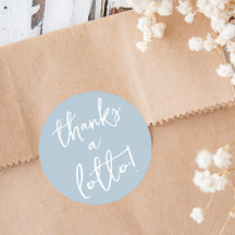 Pegatina de agradecimiento azul polvoriento