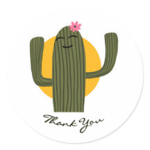 Pegatina de agradecimiento de cactus