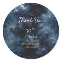 Pegatina de agradecimiento de cumpleaños celestial