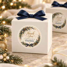 Pegatina de agradecimiento de cumpleaños de Navida