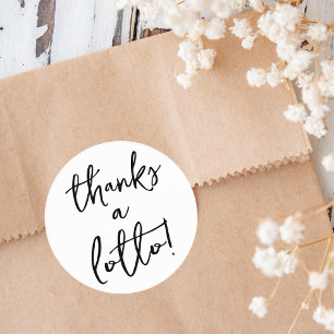 Redonda Pegatina de agradecimiento de lotería en blanco y 