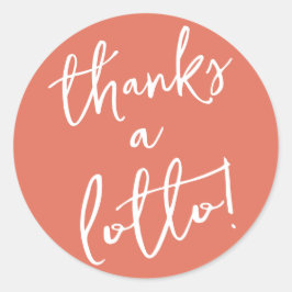 Redonda Pegatina de agradecimiento de terracota Lotto