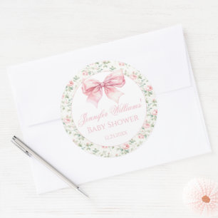 Redonda Pegatina de agradecimiento para baby shower con la
