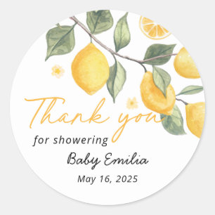 Redonda Pegatina de agradecimiento para baby shower de Lit