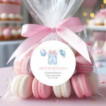 Pegatina de agradecimiento para baby shower de niñ