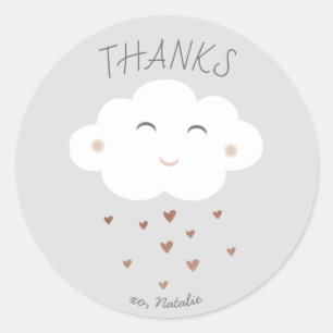 Redonda Pegatina de agradecimiento para baby shower de nub