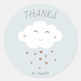 Redonda Pegatina de agradecimiento para baby shower de nub