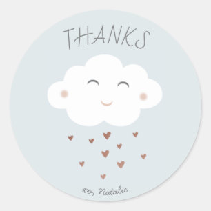 Redonda Pegatina de agradecimiento para baby shower de nub
