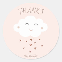 Redonda Pegatina de agradecimiento para baby shower de nub