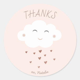 Redonda Pegatina de agradecimiento para baby shower de nub
