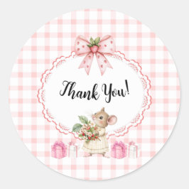 Redonda Pegatina de agradecimiento para baby shower de Rat