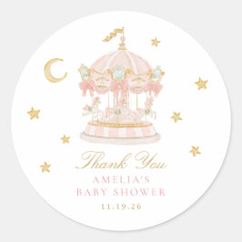 Redonda Pegatina de agradecimiento para baby shower de tio
