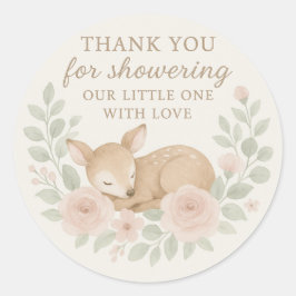 Redonda Pegatina de agradecimiento para baby shower – Tema
