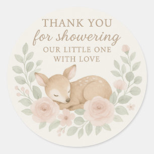 Redonda Pegatina de agradecimiento para baby shower – Tema