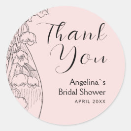 Redonda Pegatina de agradecimiento para la fiesta de la no