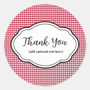 Redonda Pegatina de agradecimiento personalizable a cuadro